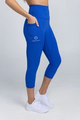 InvisiSweat 3/4 Length Tights - High Waisted Cobalt | Idea Athletic