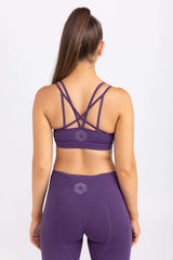 Strappy Back Crop - Deep Aubergine | Sweat resistant activewear by Idea Athletic Australia