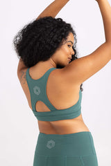 Classic Racer Back Sweat Resistant Activewear Crop - Teal Dream