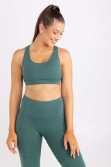 Classic Racer Back Sweat Resistant Activewear Crop - Teal Dream