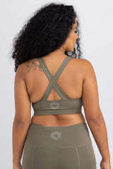 Shop Cross Back Key Hole Activewear Crop - Sports Bra