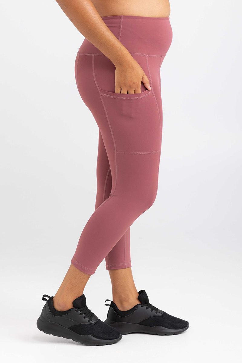 Sweat Resistant Activewear | 7/8 Length Leggings - Dusty Rose