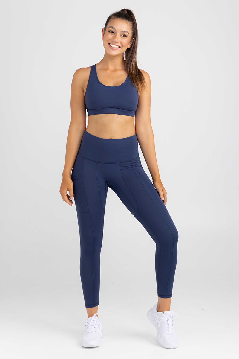 invisiSweat Classic Racer Back Crop - Luxe Navy Blue