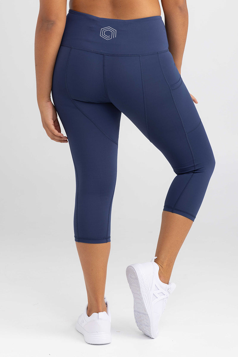 3/4 Length Tights - Luxe Navy Blue | Idea Athletic