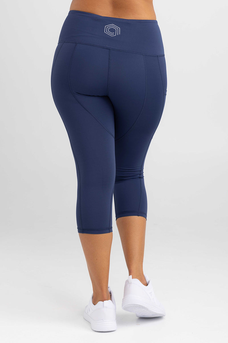 3/4 Length Tights - Luxe Navy Blue | Idea Athletic