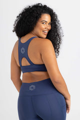 invisiSweat Classic Racer Back Crop - Luxe Navy Blue