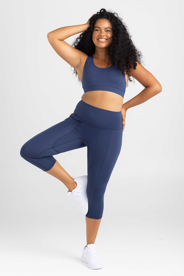 3/4 Length Tights - Luxe Navy Blue | Idea Athletic