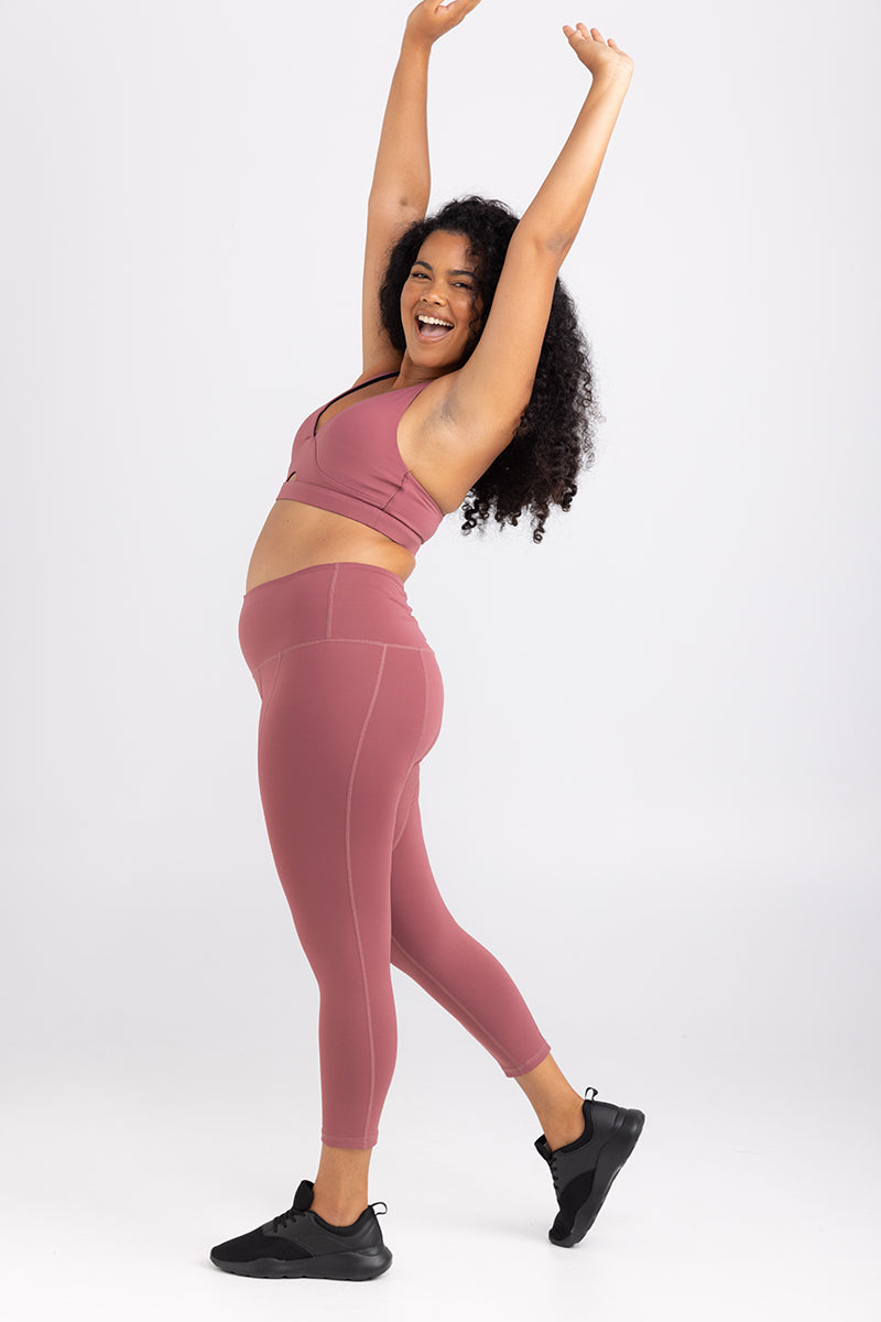 Sweat Resistant Activewear | 7/8 Length Leggings - Dusty Rose