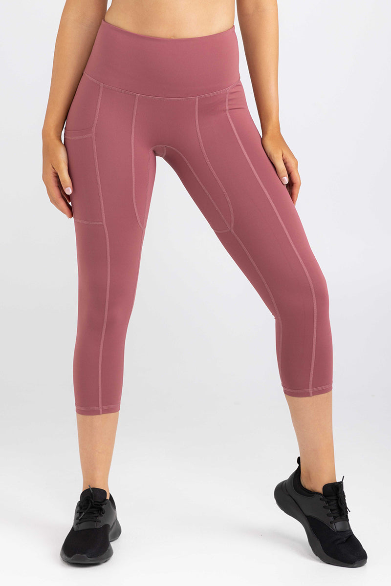 Sweat Resistant Activewear | 7/8 Length Leggings - Dusty Rose