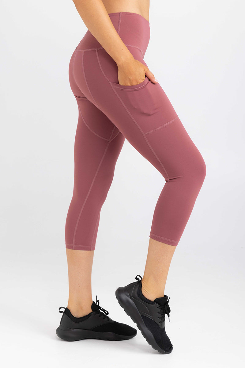 Sweat Resistant Activewear | 7/8 Length Leggings - Dusty Rose