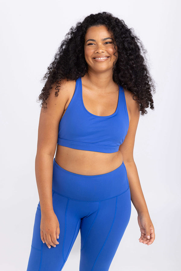 Classic Racer Back Crop - Cobalt Blue | Sweat resistant activewear by Idea Athletic Australia