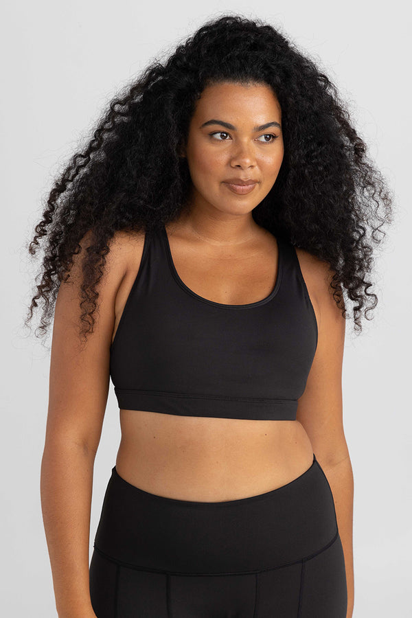 invisiSweat Classic Racer Back Crop - Charcoal Black